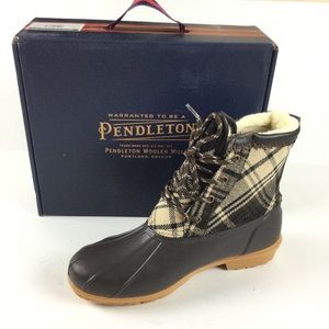 PENDLETON New in Box Plaid Heritage Duck Boots Brown Women’s Sz 10